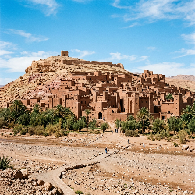 El impresionante pueblo amurallado de barro, la Kasbah de Ait Ben Haddou
